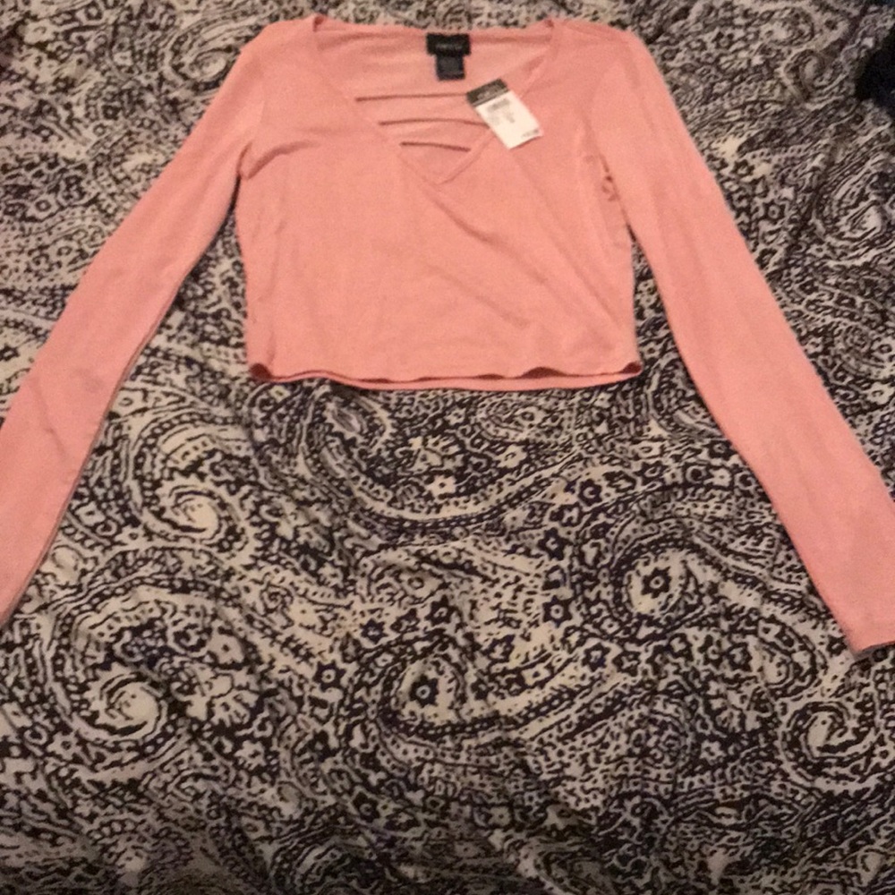 Pink cropped top